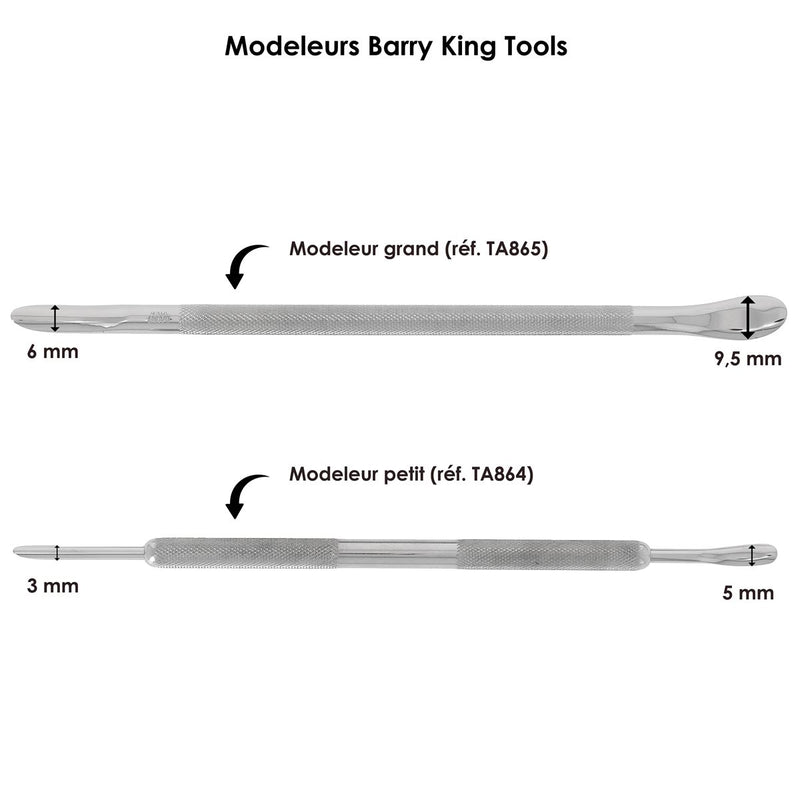 Différents modeleurs Barry King Tools : Grand et Petit. Pour donner texture et relief aux motifs sur cuir tannage végétal