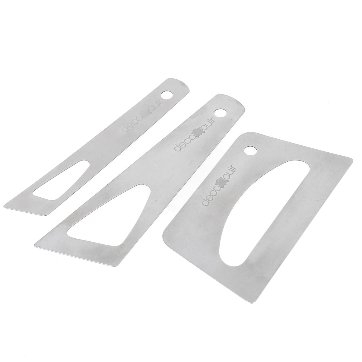 Jeu de 3 spatules fines pour colle en inox - Deco Cuir