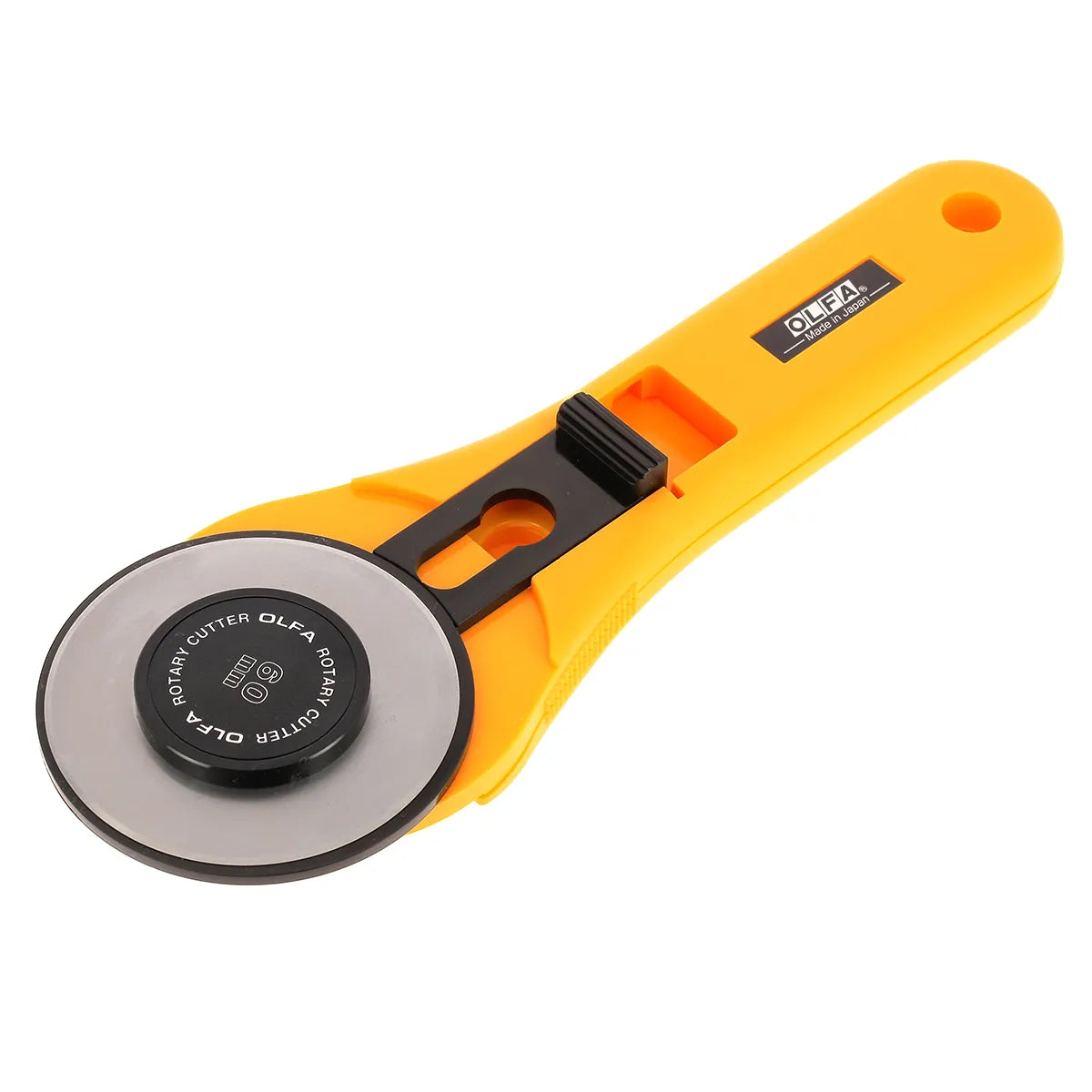 Cutter rotatif Olfa de 60 mm, modèle RTY-3/G, outil de coupe précis avec lame rotative pour travaux créatifs et artisanat.