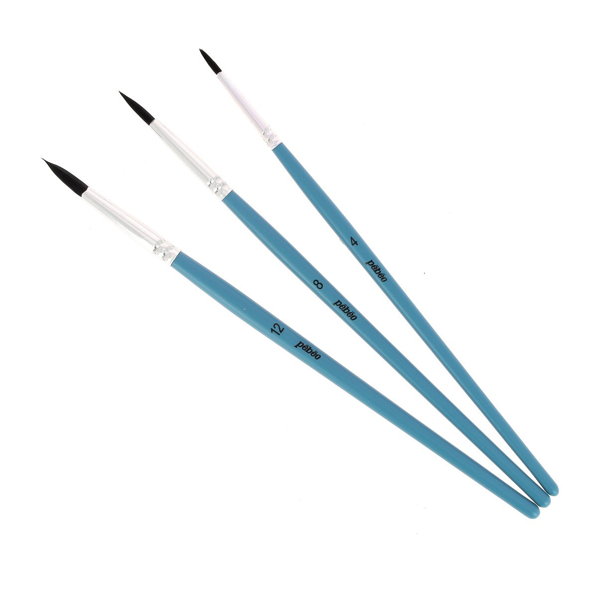 3 pinceaux ronds imitation petit-gris pour aquarelle - Poils synthétiques - Pébéo 952200