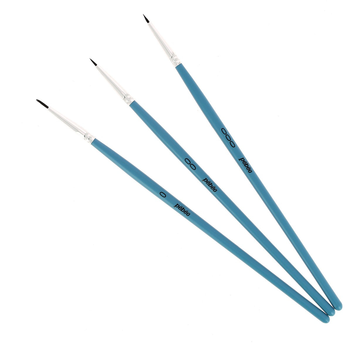 3 pinceaux ronds imitation petit-gris pour aquarelle - Poils synthétiques - Pébéo 952201