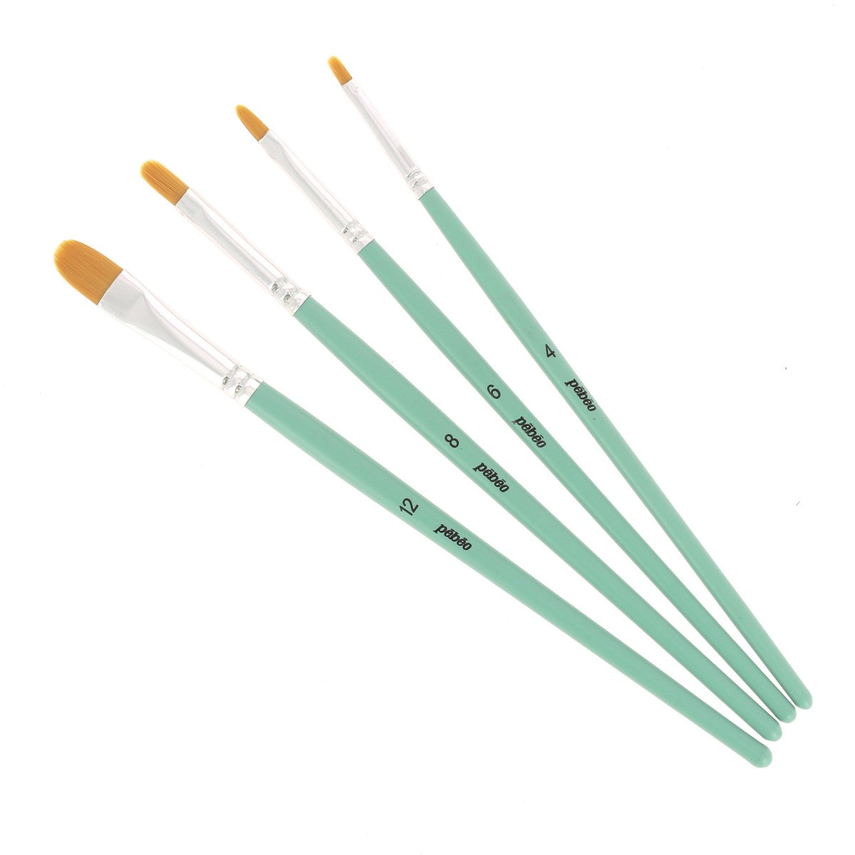 4 pinceaux polyamide doré Filbert pour acrylique fluide - Poils synthétiques - Pébéo 952303