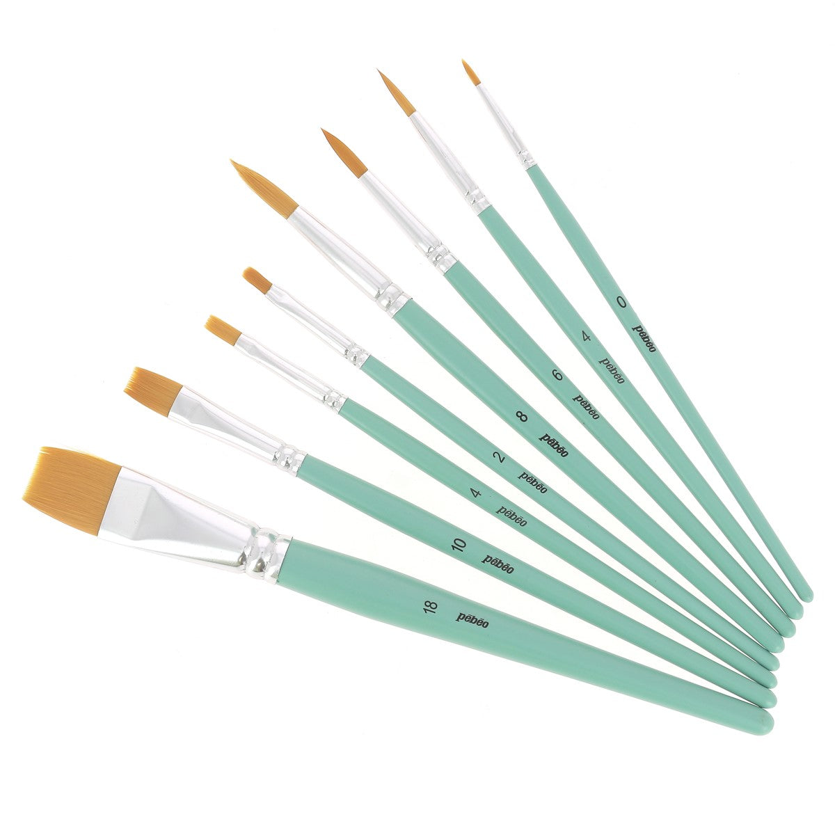 8 pinceaux polyamide doré pour acrylique fluide - Pébéo 952312