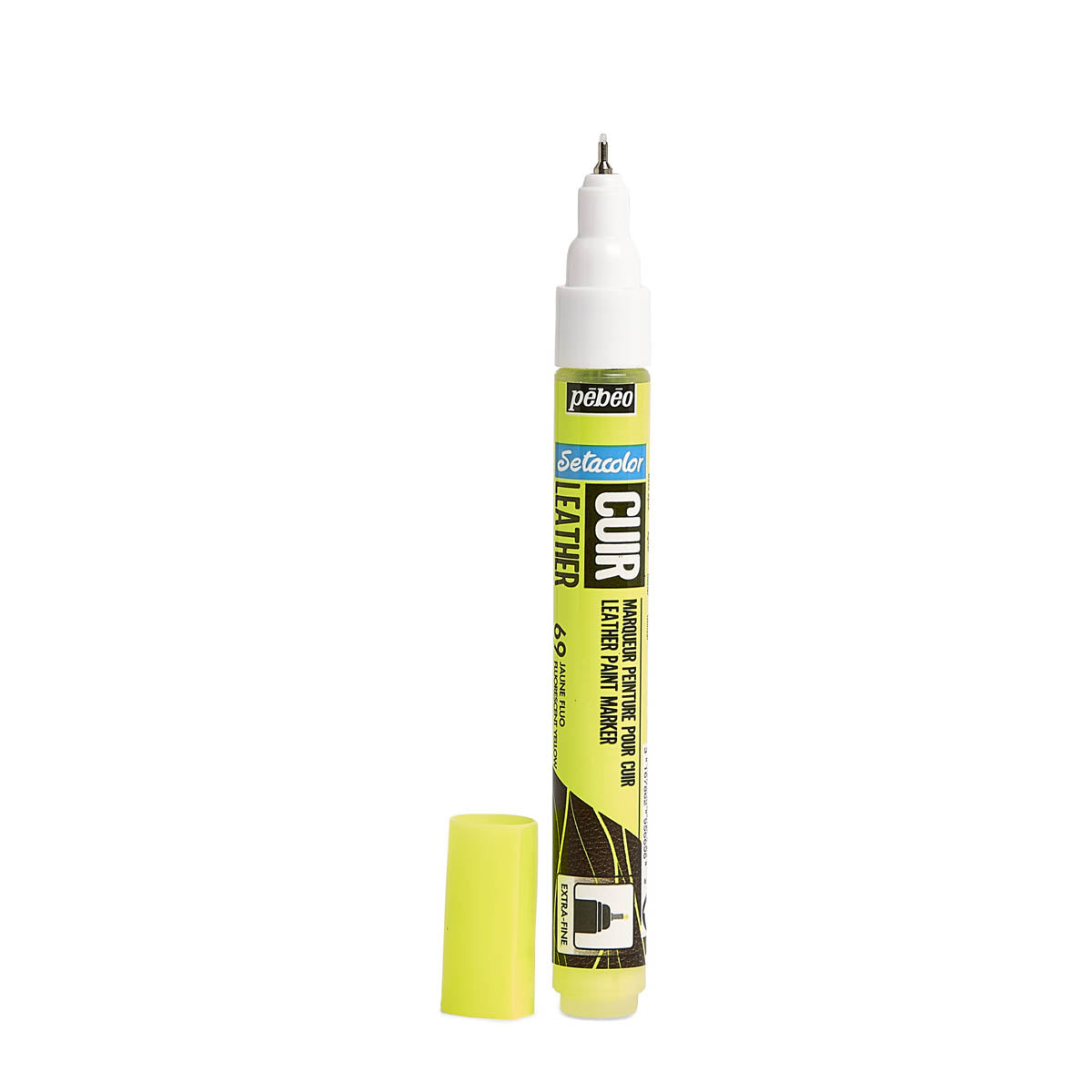 Marqueur peinture sur cuir - SETACOLOR CUIR MARKER - JAUNE FLUO - Pébéo 295669