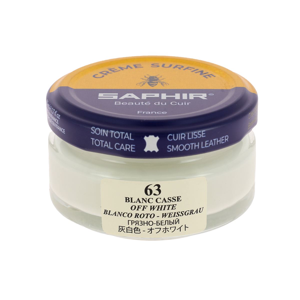 Crème Surfine Saphir - Entretien du cuir - Blanc cassé