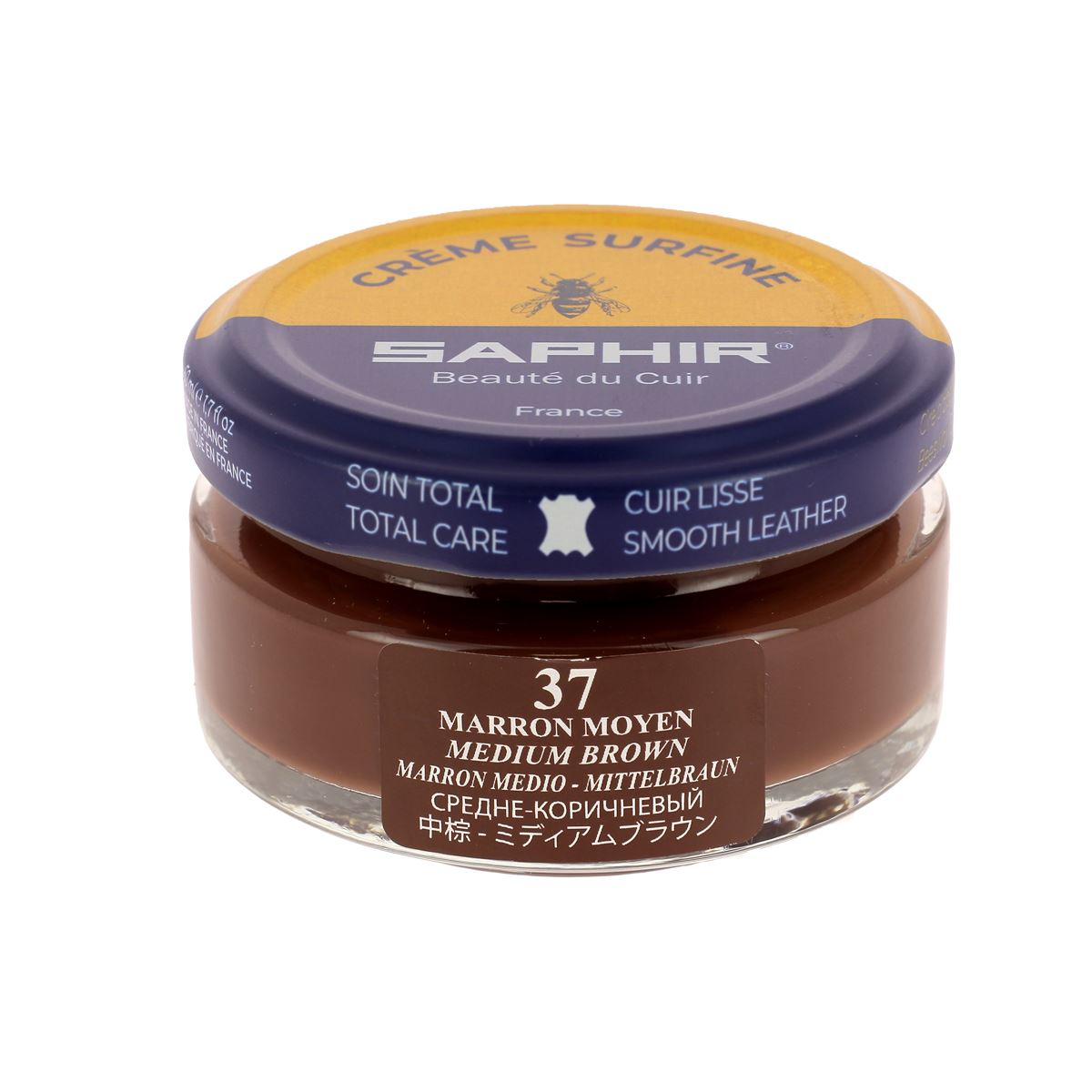 Crème Surfine Saphir - Entretien du cuir - Marron moyen