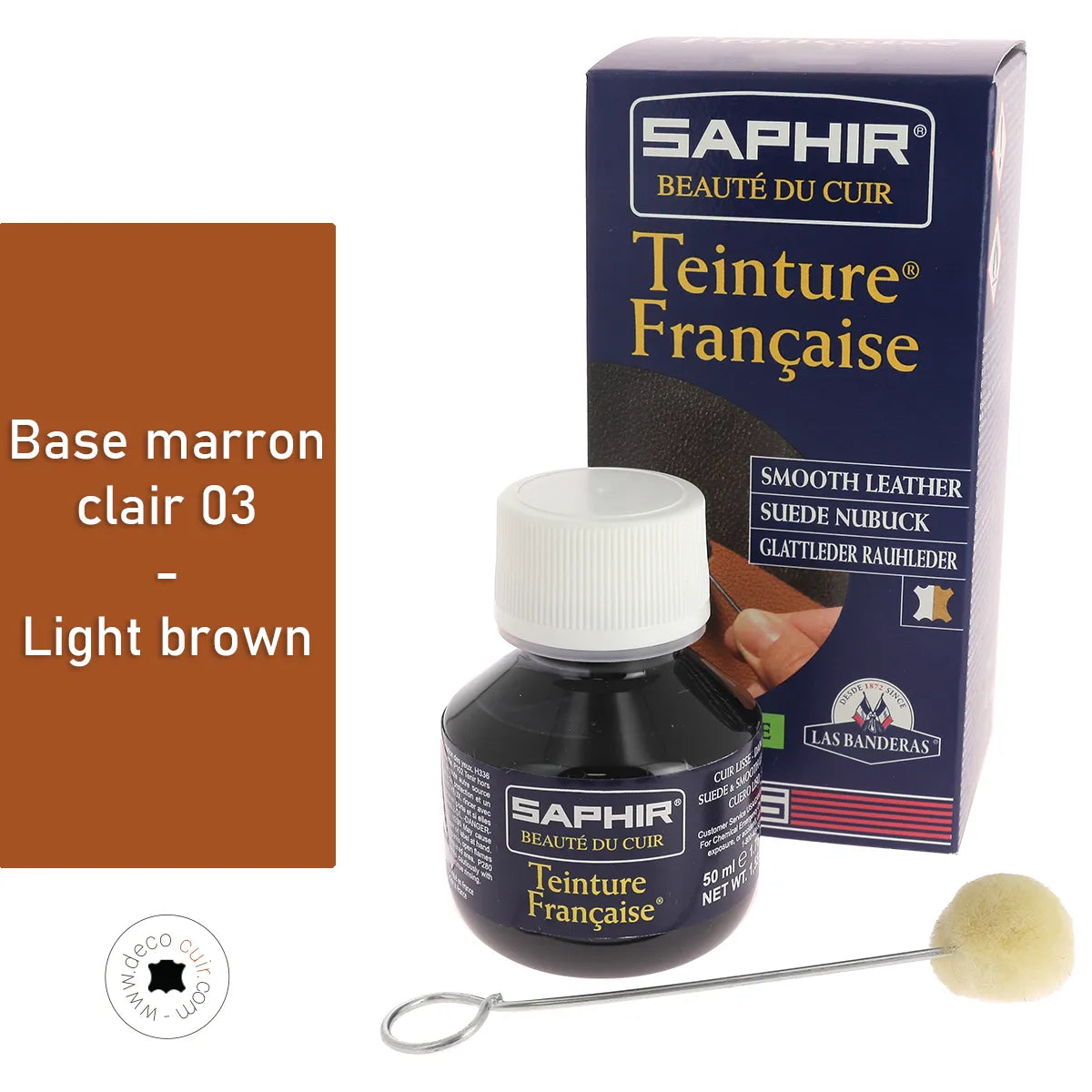 Saphir Teinture Française cuir - Base marron clair
