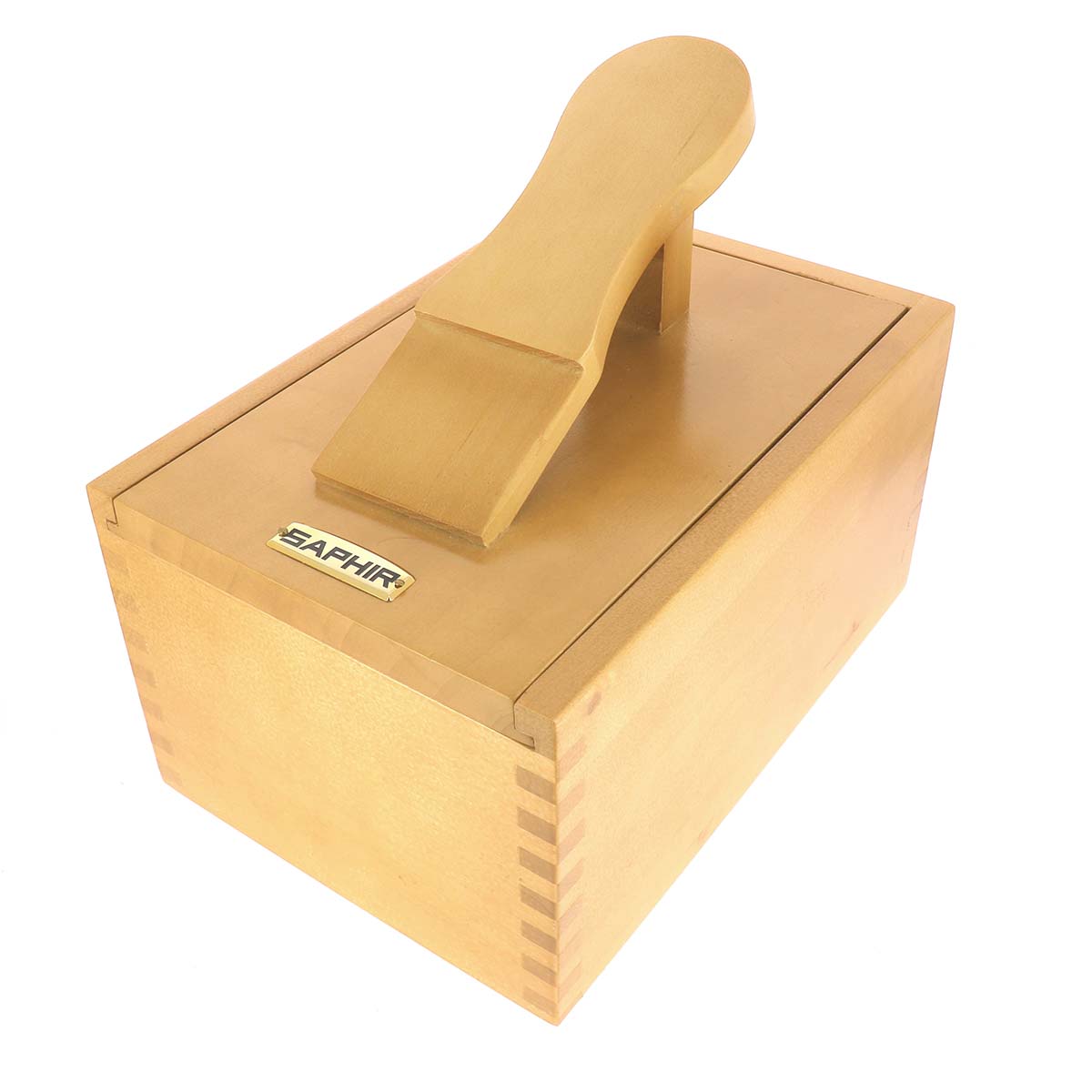 Coffret à cirage avec repose pied - Saphir - Fait en France