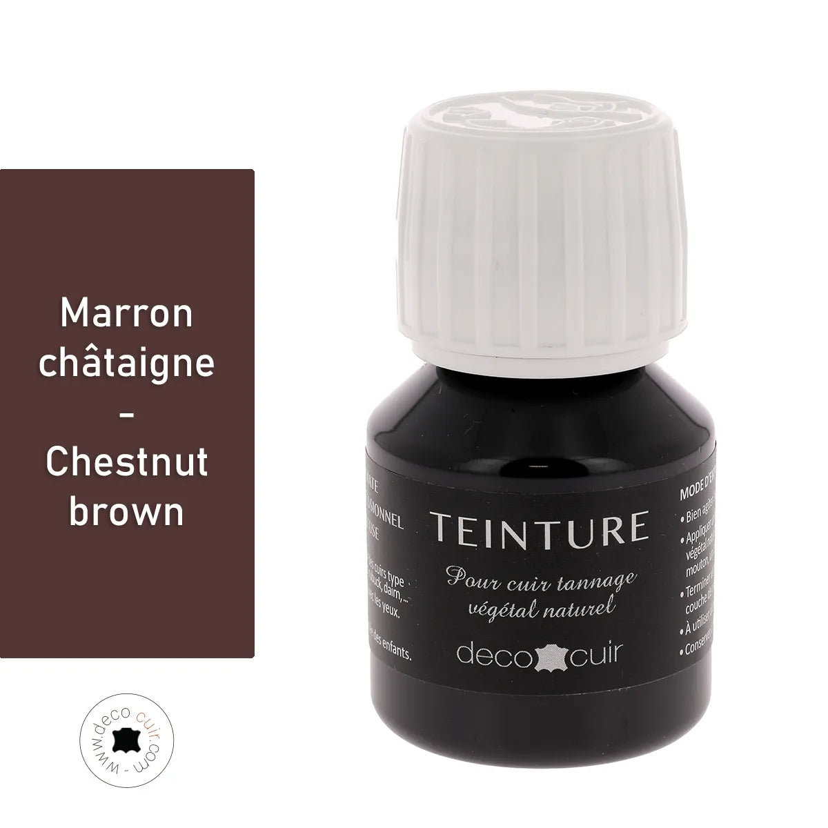 Teinture cuir - 60 ml Deco Cuir - MARRON CHÂTAIGNE