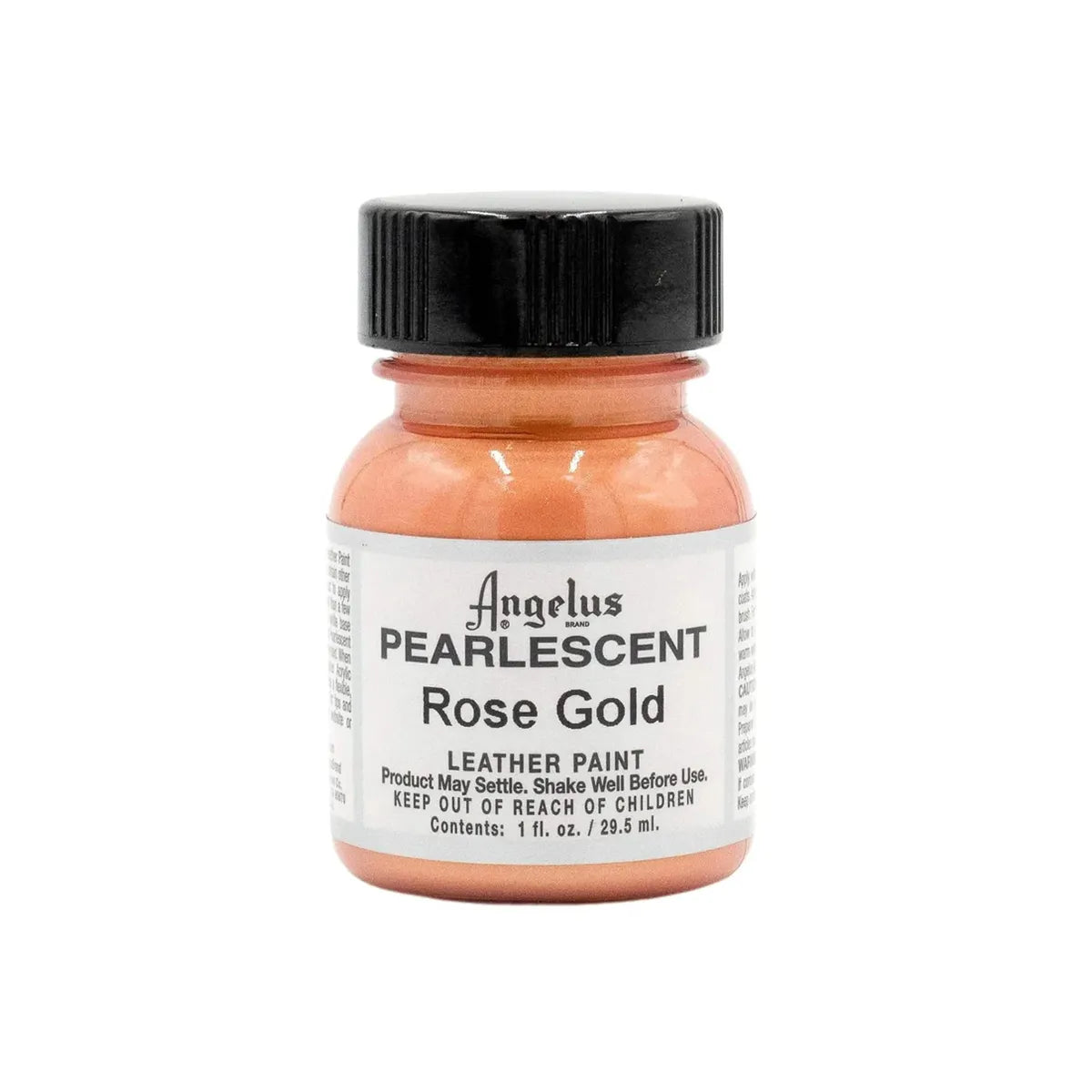 Peinture cuir Angelus Pearlescent Rose Gold (or rose) pour sneakers. Flacon de 29,5 ml