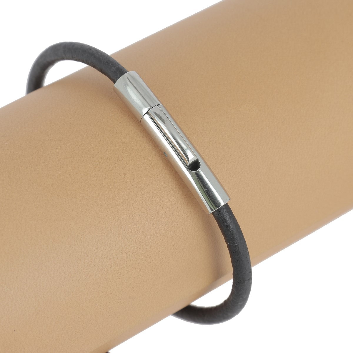 Fermoir bijou à clipser - Lacet rond - Inox