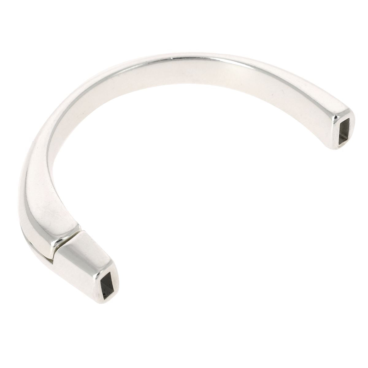 Fermoir magnetique plat argent pour cuir 5mm - Fermoir bracelet