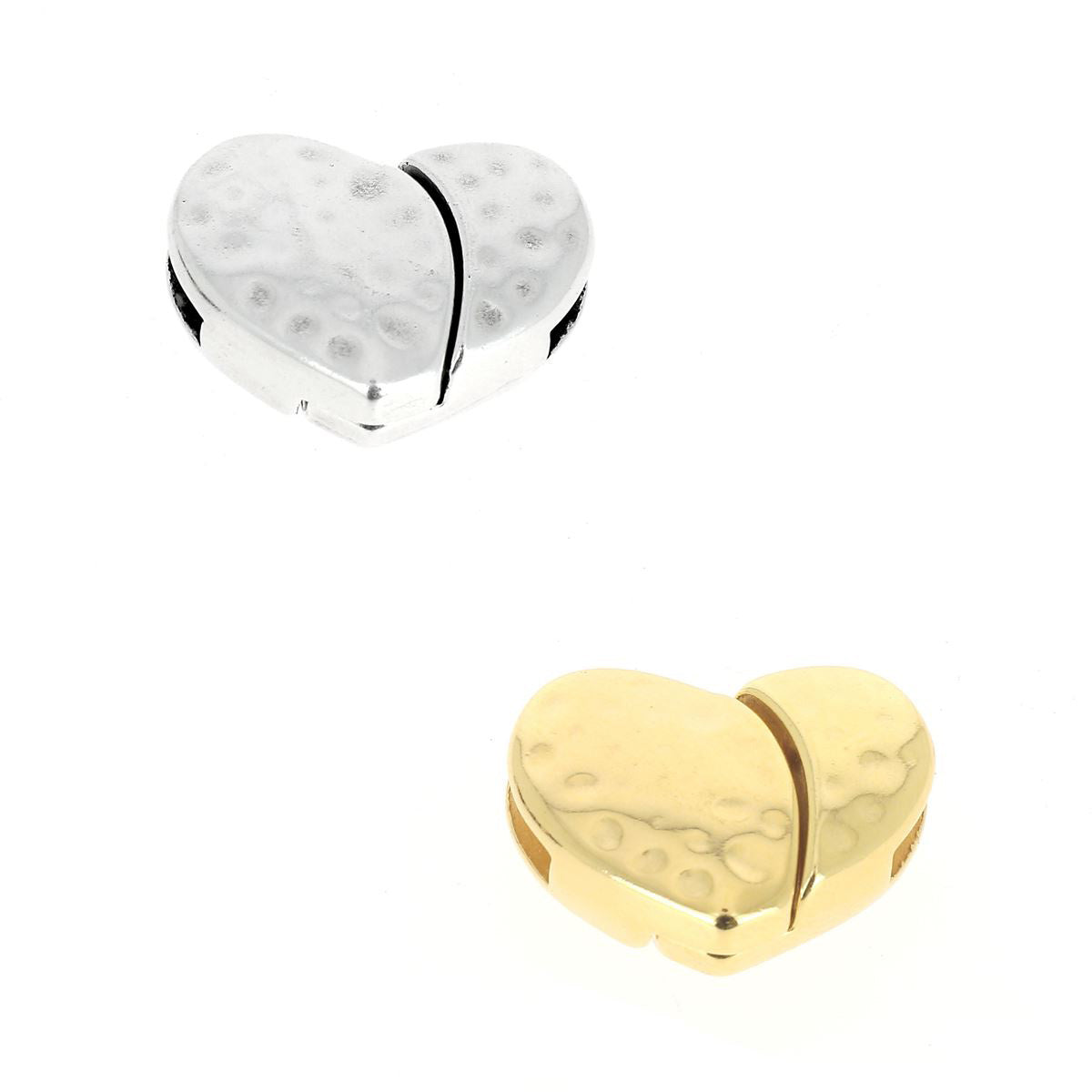 Fermoir bijou aimanté - COEUR - Lacet plat 10mm