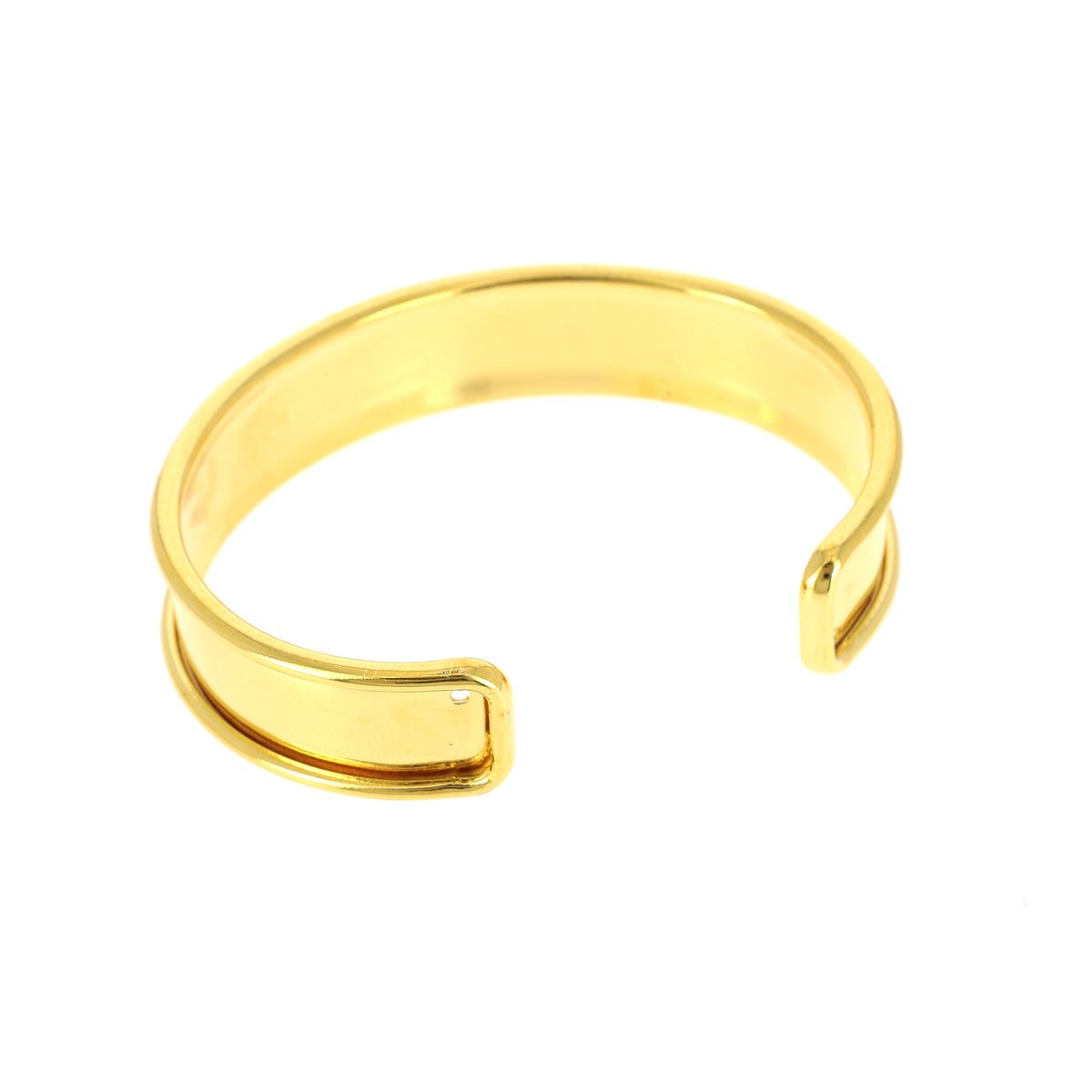 Bracelet manchette en laiton doré 24K, accessoire de luxe avec finition élégante et design tendance.