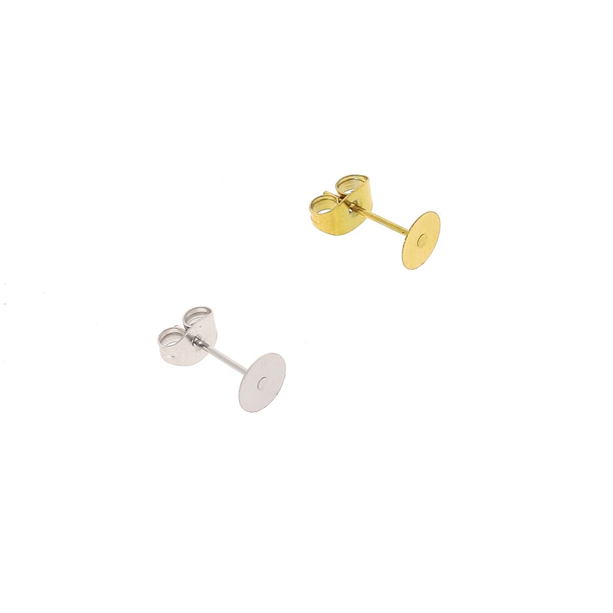 Clous d'oreilles en inox avec fermoir papillon pour boucles d'oreilles DIY