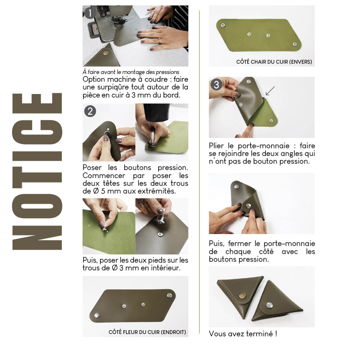 notice triangle cuir