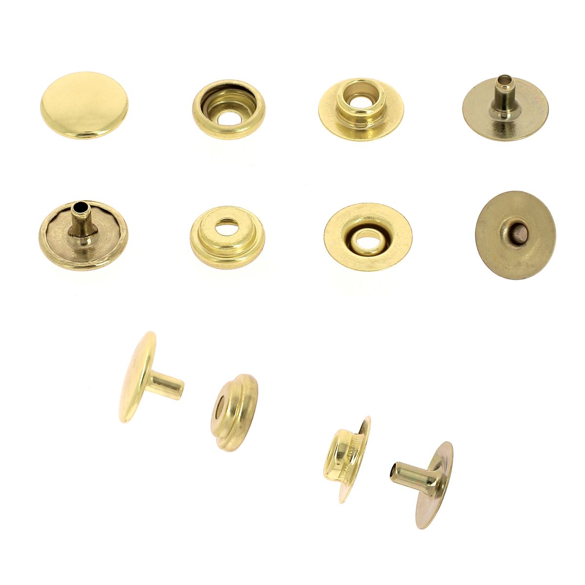 1261_01 bouton, acier, laiton,