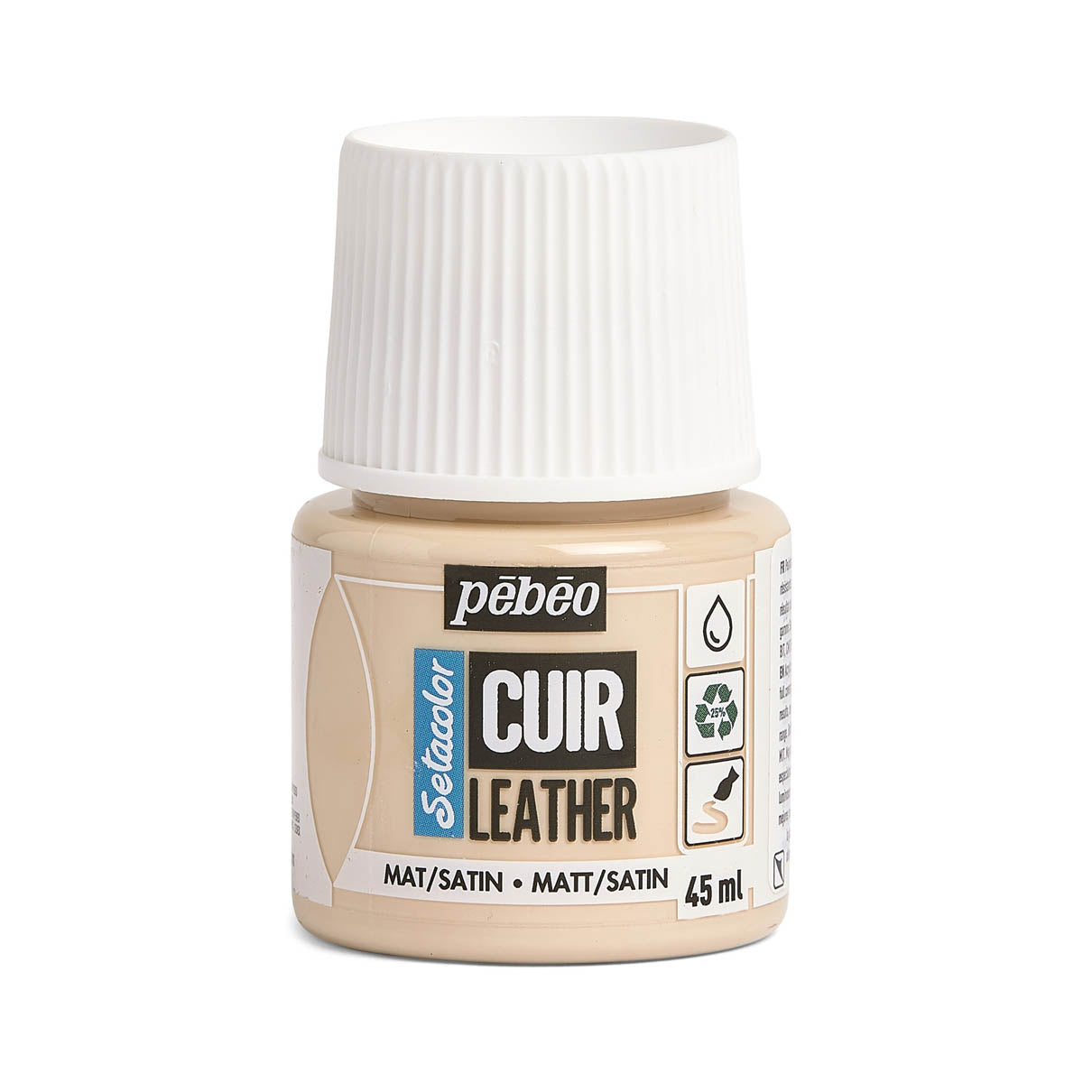 Peinture acrylique à base d'eau pour cuir - Setacolor Cuir - Pébéo - Mat / satin Beige rosé 295619