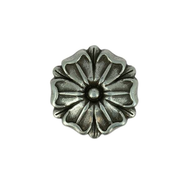 Paire De Conchos Vintage Argent Alpaga - 5/8" - Coeur - Bride De Cheval - Occasion