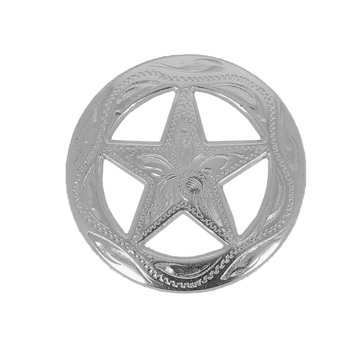 10 Conchos étoile Laiton Rouge - 32 Mm - Cowboy Indien