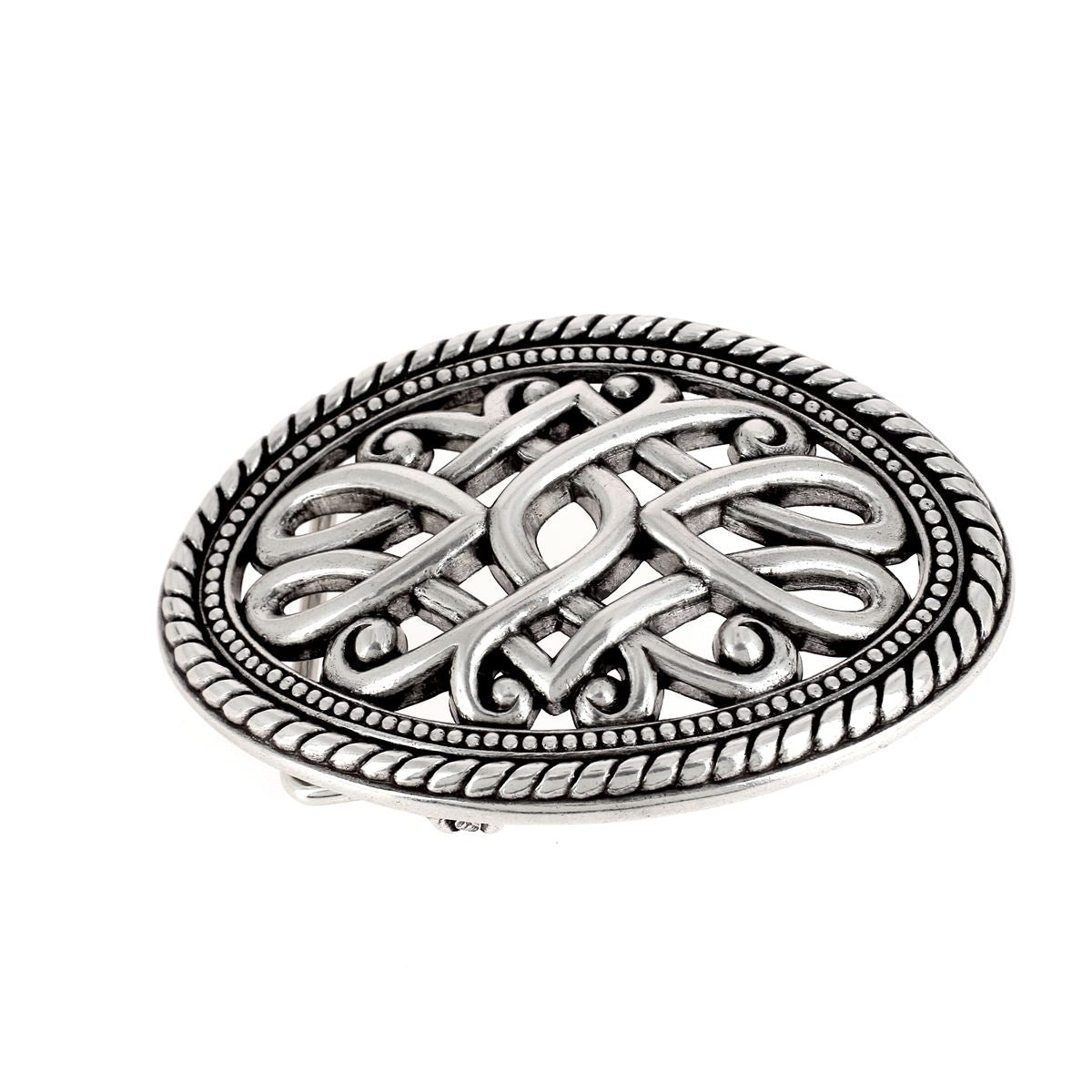 Boucle de ceinturon celtique - IXA - ARGENT VIEILLI - 40mm - Deco Cuir