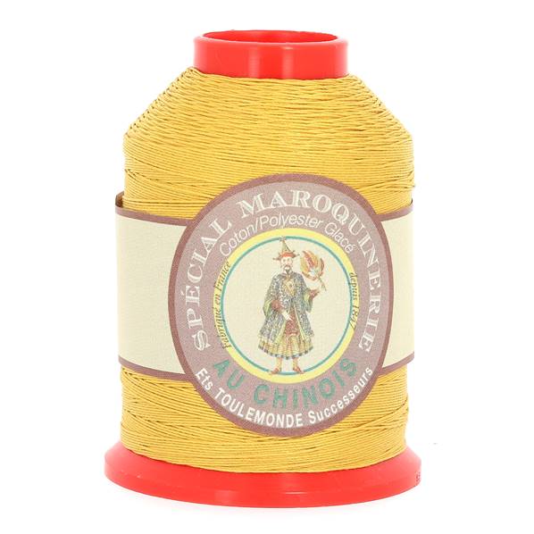 Fil Chinois Spécial Maroquinerie polyester coton - 28-4 - 0,52 mm - JAUNE 508x600.jpg