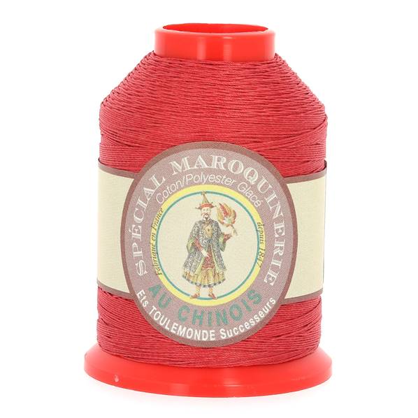Fil Chinois Spécial Maroquinerie polyester coton - 28-4 - 0,52 mm - ROUGE 128x600.jpg