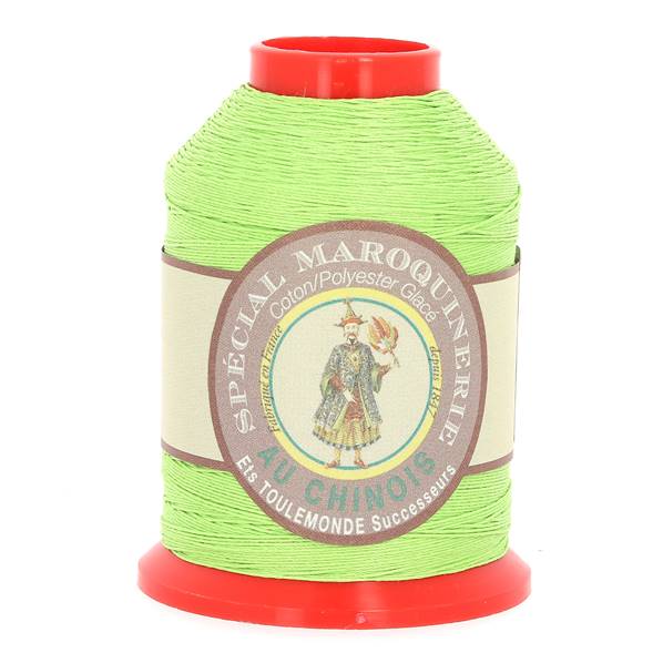 Fil Chinois Spécial Maroquinerie polyester coton - 28-4 - 0,52 mm - VERT CLAIR 455x600.jpg