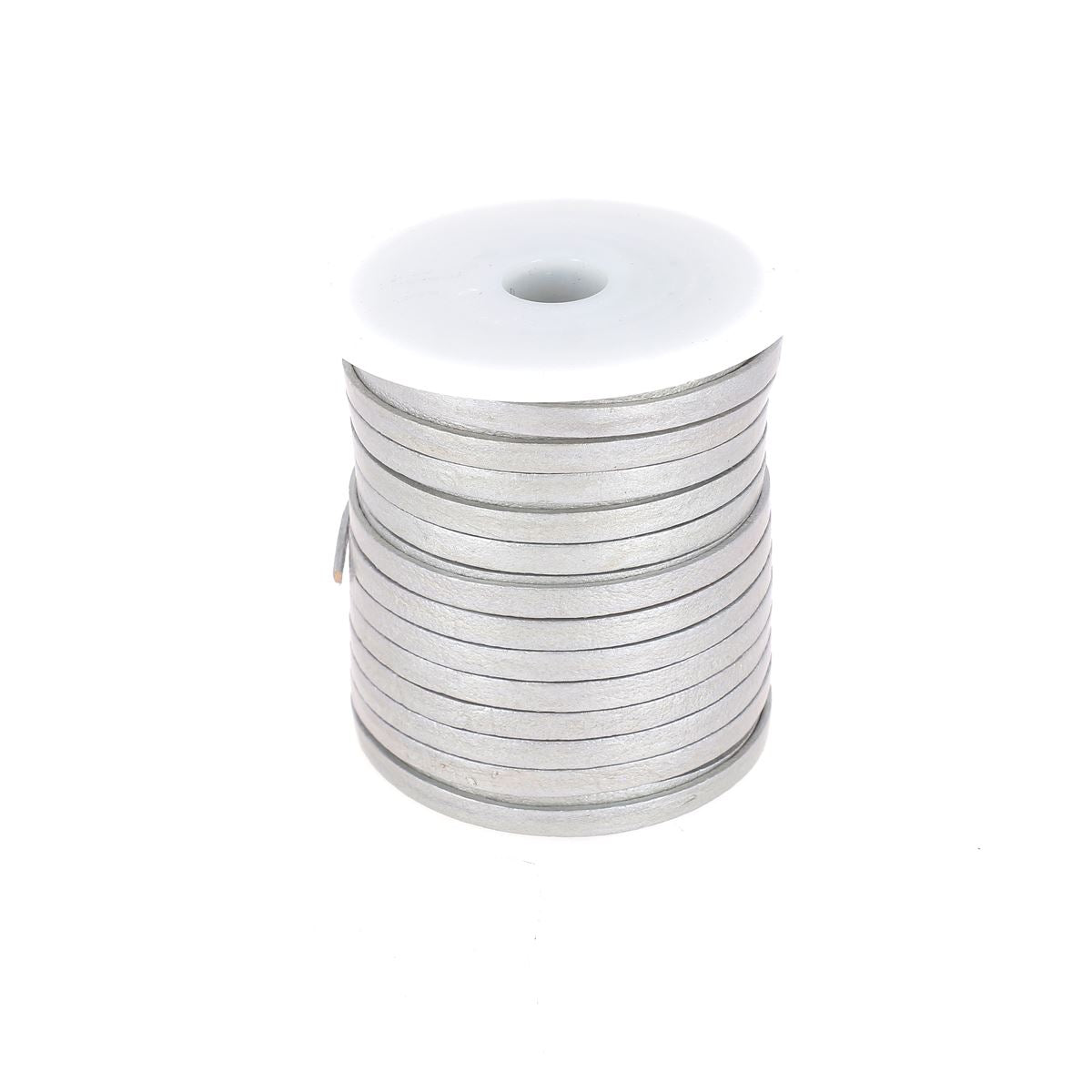 Lacet en cuir pigmenté Plat - Largeur 4mm - Deco Cuir