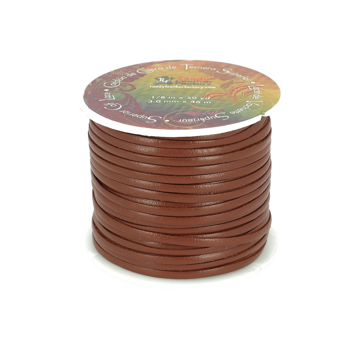 Lacet en cuir pigmenté Plat - Largeur 3mm - Bobine de 45 mètres - Tandy Leather - Deco Cuir