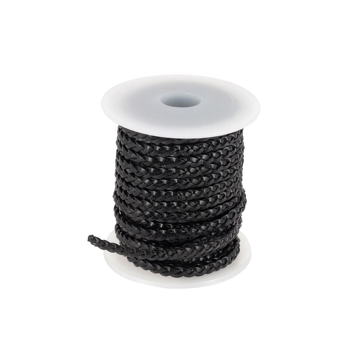 Lacet en cuir pigmenté Plat tressé - Largeur 4mm - Deco Cuir