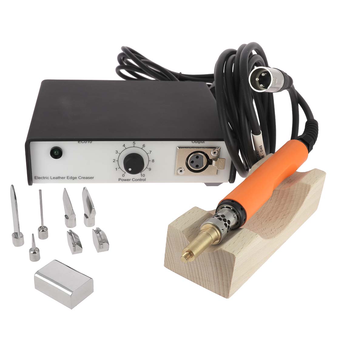 Kit complet d'outils Adece pour fer à fileter pour cuir, comprenant diverses pièces pour la confection et la finition du cuir.