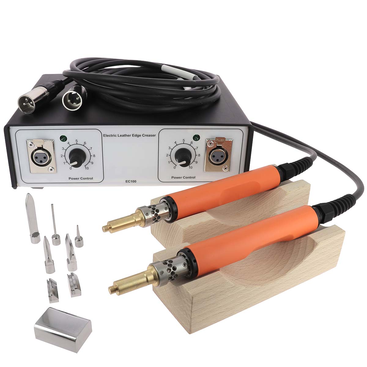 Kit complet d'outils Adece pour fer à fileter 2 voies pour cuir, comprenant tous les accessoires nécessaires.