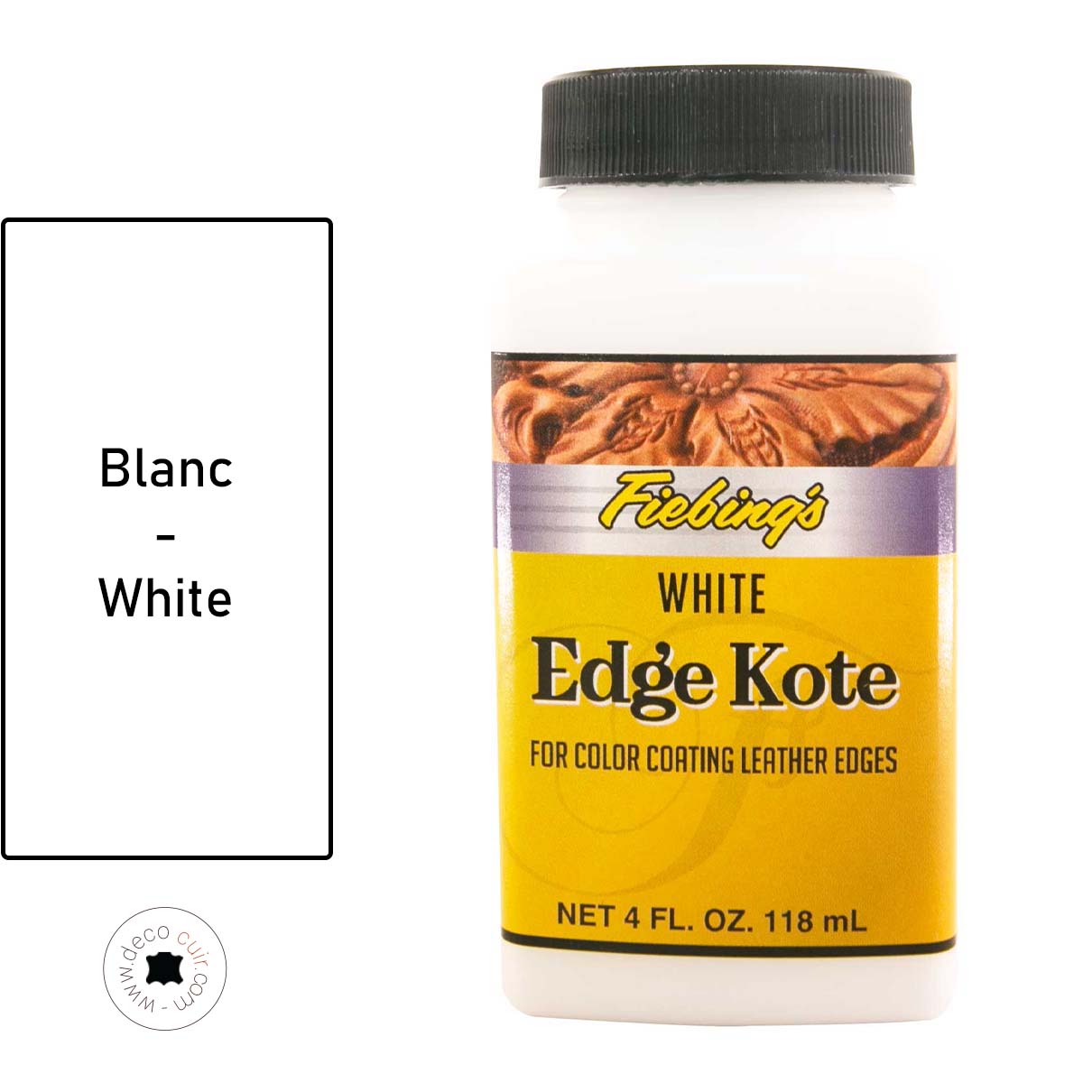 WA070-040-Finition-de-tranche-pour-cuir-Fiebing-s-edge-kote-118ml-BLANC / WHITE