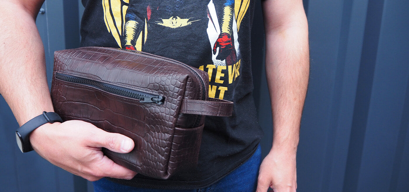 trousse de toilette en cuir