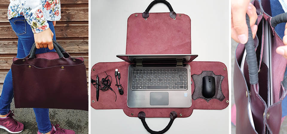 Leather Computer Backpack Pattern Leather Laptop Bag Pattern by Deco Cuir | Leather Library