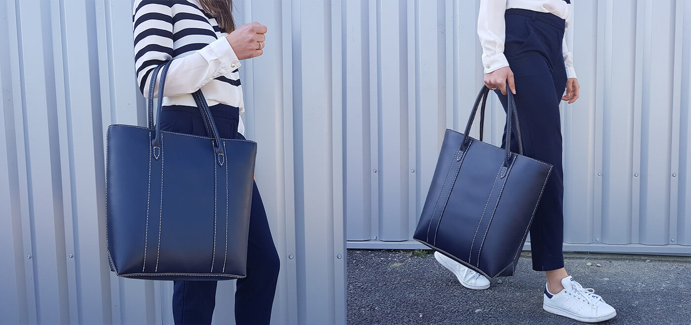 couture main sac en cuir