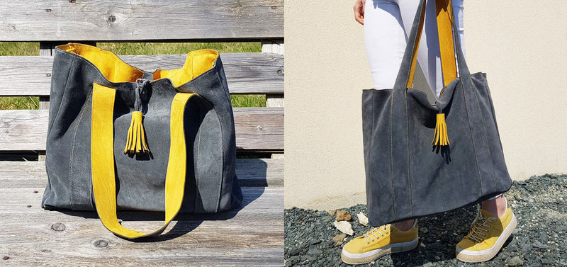 couture sac cabas en cuir