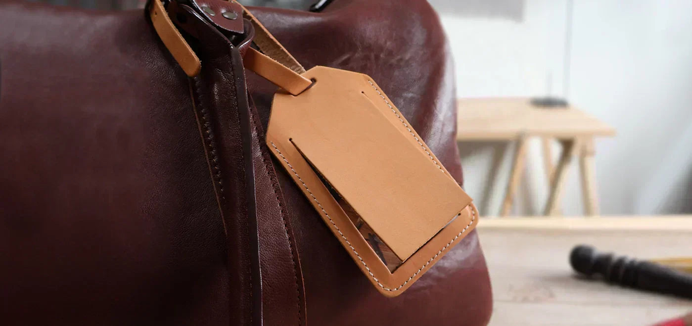 étiquette bagage cuir DIY tutoriel