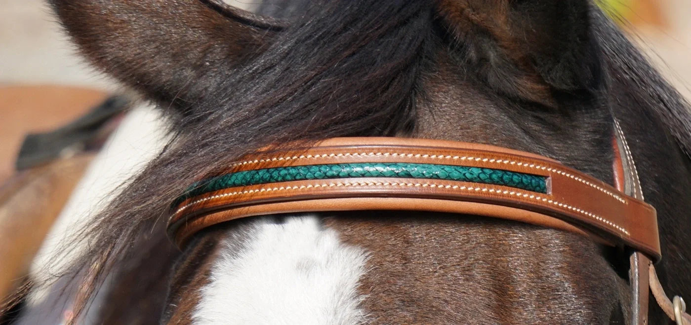 Fabriquer un frontal d'équitation avec un insert en cuir de saumon