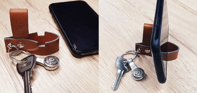 support en cuir pour téléphone