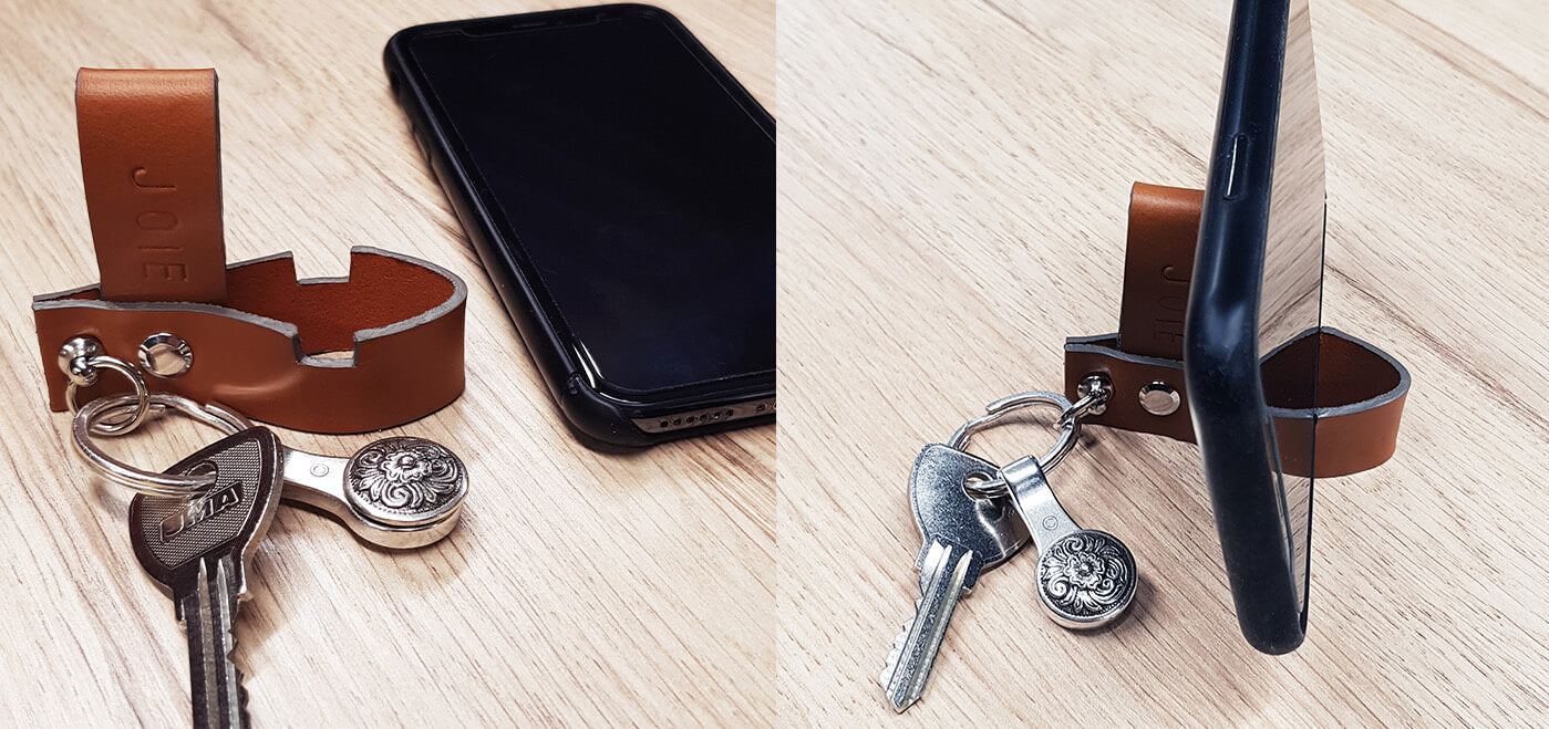 support en cuir pour téléphone