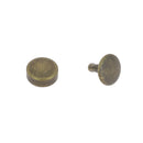 Lot de 100 moyens rivets DOUBLE CALOTTE en acier - Tête plate - 9mm - Laiton vieilli