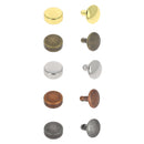 Rivets DOUBLE CALOTTE en acier pour créations en cuir - Tête plate 9mm