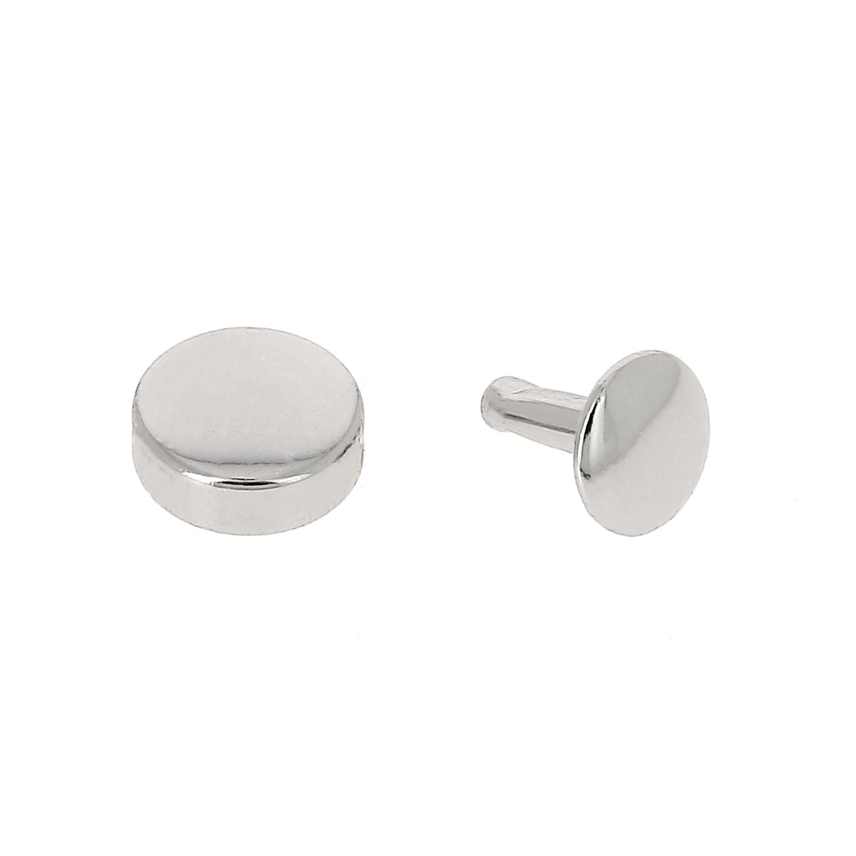Lot de 100 rivets double calotte - Tête plate - 11mm - Nickelé