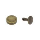 Lot de 100 rivets double calotte - Tête plate - 11mm - Laiton vieilli