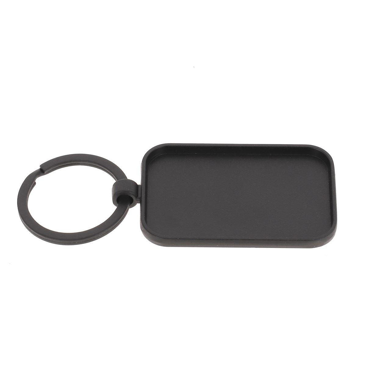 Porte-clés à personnaliser avec cuir - noir mat