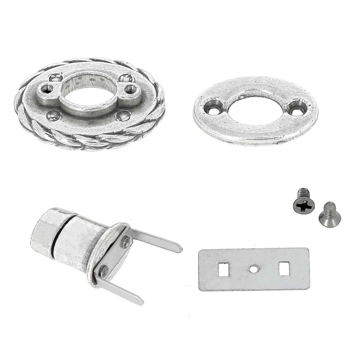 Fermoir pour sac - Argent vieilli - 23x32mm - Forme ovale effet tresse