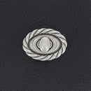 Fermoir tourniquet ovale pour sac - Argent vieilli, effet corde tressée