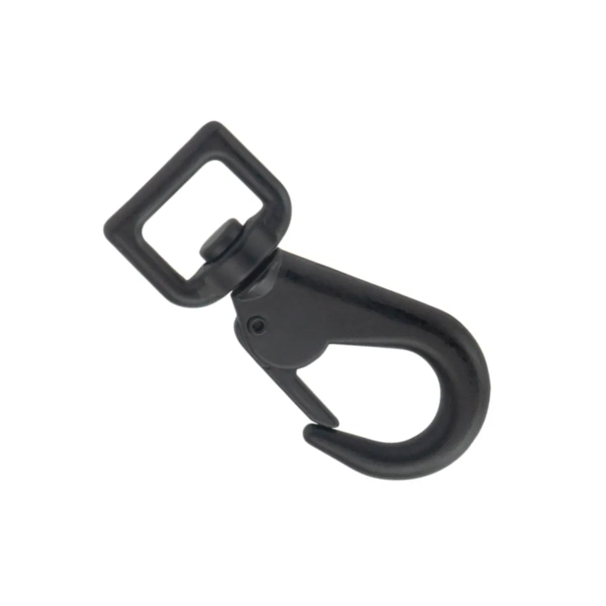 Gros mousqueton pivotant, en laiton, finition  noir mat, pour lanière de 19 mm